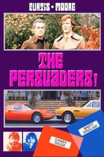 the persuaders movie poster with two men standing in front of a car