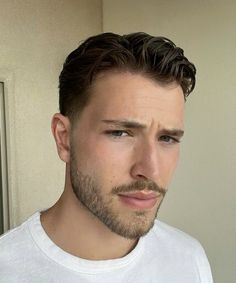 #Man #hairstyle Mens Short Slick Back Hair, Short Hair Slicked Back, Crew Cut Men, Short Flow Haircut Men, Short Slicked Back Hair, Mens Slicked Back Hairstyles, Country Hairstyles, Slick Back Haircut