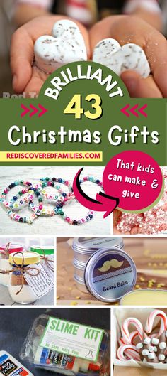 christmas gifts that kids can make and give for the holiday season, including candy canes