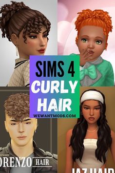 sims 4 curly hair cc Sims 4 Children, 4 Kids, Sims Cc