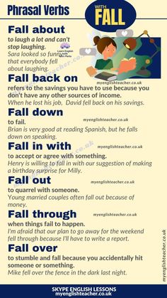 a poster with the words phrasal and fall