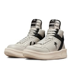 Converse Drkshdw, Rick Owens Dark Shadow, Rick Owens X Converse, Rick Owens Converse, Rick Owens Boots, Rick Owens Shoes, Chris Owen, Mid Top Sneakers, Fashion Performance