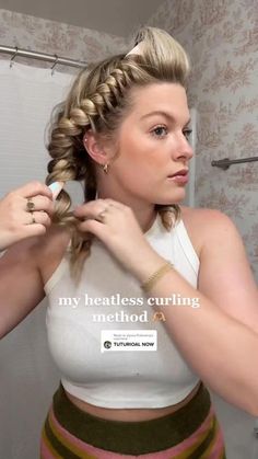 Sock Curls For Short Hair, Dyson Blowout, Heatless Curls Short Hair, Curl Method, Romantic Lifestyle, Blowout Hairstyles, Heartless Curls, Curls Without Heat, Heatless Curls Overnight