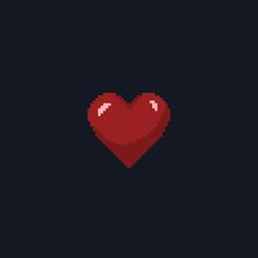 a red heart on a black background