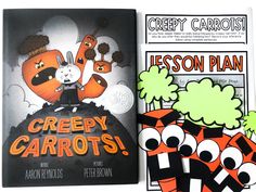 an open book with cartoon characters on the front and back cover, sitting next to each other