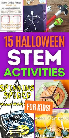 Need Halloween STEM activities for kids of all ages? Explore the best learning activities for Halloween, including fun and educational options for preschool, kindergarten, elementary, and middle school kids. Perfect for toddlers, 1st, 2nd, and 3rd graders, as well as 5th grade and beyond. Enjoy them at home or in the classroom! Stem Activities For Toddlers, Stem Activities For Kindergarten, Halloween Stem Challenge, Halloween Elementary, Activities For 1st Graders, Fall Stem Activities, Halloween Stem Activities, Halloween Classroom Activities, Stem Activities For Kids