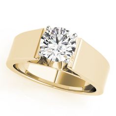 a rose gold ring with a diamond on the top and side stones in the middle