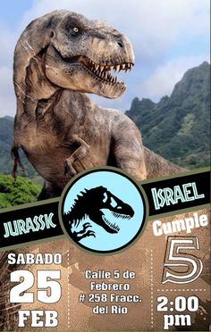 an image of a poster with dinosaurs on it for the festival in spanish and english