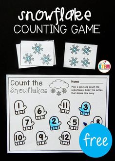 a snowflake counting game for kids