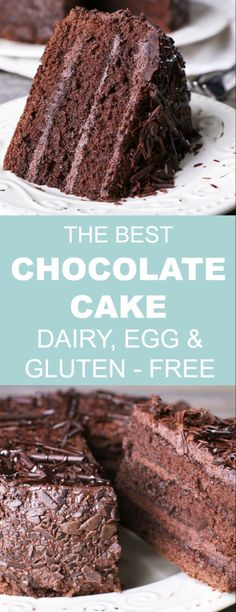 the best chocolate cake dairy, egg and gluten - free on this plate