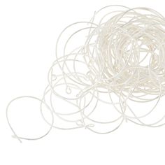 several white rubber bands on a white background