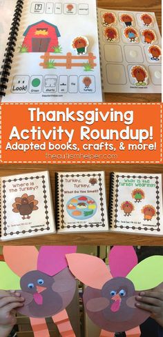 thanksgiving activity roundup for kids with turkeys, books and more on the table