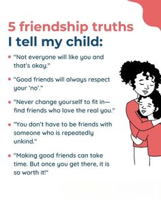 an image of a woman holding her child with the caption, 5 friends truths i tell my child