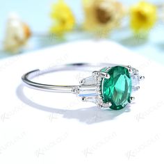 Luxury Emerald Gemstone Ring for Women Wedding Engagement Jewelry Metal: Solid 925 silver Color: White Rhodium Plated Main Stone: Emerlad Occasion: Wedding / Engagement / Anniversary / Party Stone Size (Length * Width): 6*8MM stone weight: Approx.1.5CT Silver Cleaning Cloth: yes Brand Name: Genuine-Gemstone Style: Classic Metals Type: white gold May Birthstone Wedding Ring In Cubic Zirconia, Silver Emerald Ring With Center Stone For Wedding, Silver Emerald Cut Ring For Marriage, Silver Emerald Ring With Accent Stones For Wedding, Silver Emerald Cut Marriage Ring, Classic May Birthstone Crystal Ring For Wedding, Oval Cubic Zirconia Emerald Wedding Ring, Silver Wedding Ring With Emerald Center Stone, Silver Emerald Wedding Ring With Brilliant Cut