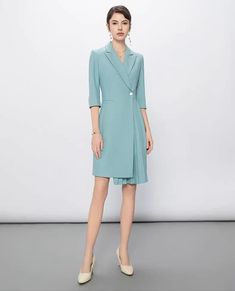 Make an elegant statement in this high-end midi dress! With a faux-wrap design and chic side buttons, you'll be sure to stand out in the crowd. Get ready to grace any special occasion with effortless style and confidence! Peak lapels; Single side button V-neck, Long sleeves; button cuffs. Structured shoulders. Polyester 78% VISCOSE 16% SPANDEX 6% Lining: Polyester 100% Imported Brand - Aision Model Number - Q656 Washing Care: Dry clean Button Midi Dress, Xl Dress, Effortless Style, Special Occasion, Dry Clean, Midi Dress, Long Sleeves, Confidence, Spandex