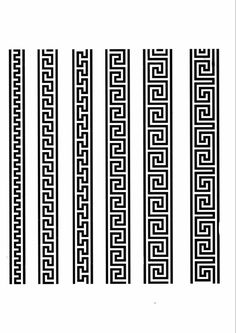 four black and white lines with different designs