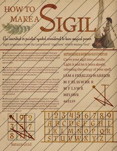 Book Of Shadows Pdf Worksheet, Sigils How To Make A, How To Make Your Own Sigil, How To Make A Sigil, Make A Sigil, Book Of Shadows Pages, Grimoire Pages, Spells For Beginners, Witchcraft Books