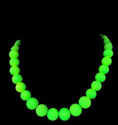 "Perfect for a warm summer day. Neon Green on the beach or at a party. Bright and festive and always fun. This is a 2 piece set. Complete with Necklace & Free Matching Drop earrings.  The Necklaces: is 17 1/2 \" Long with a 1 1/2\" extender chain for a comfortable fit. There is a single drop pearl. Silver lobster claw clasp for extra protection. The Beads run from 8 MM - 14 MM. Neon Glass Rubberized Pearls. Professional Jewelry Wire finished off with wire guards. You can be sure that jewelry will last. The Earrings: Neon green drop pearl earrings 1\" long ." Neon Jewelry, Neon Necklace, Patriotic Earrings, Vintage Gold Earrings, Necklace Trendy, Jewelry Summer, Professional Jewelry, Green Jewelry, Summer Necklace