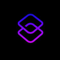 the letter c in purple and blue on a black background with an image of a rectangle