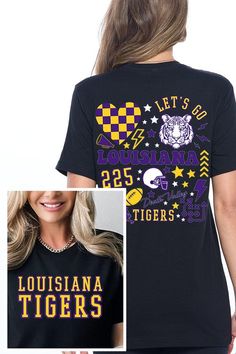 LSU TIGERS,FOOTBALL UNISEX SHORT SLEEVE,GRAPHIC TEE,GRAPHIC TSHIRTS,TSHIRTS,TEES100%COTTON,HEATHER(52%COTTON,48%POLY),ATH.HEATHER,BLACK HEATHER(90%COTTON,10%POLY)NICARAGUAMade In: NicaraguaSize Measurement (inch): S: 36.0 (Bust), 18.0 (Waist), 18.0 (Hips), 28.0 (Length) M: 40.0 (Bust), 20.0 (Waist), 20.0 (Hips), 29.0 (Length) L: 44.0 (Bust), 22.0 (Waist), 22.0 (Hips), 30.0 (Length) XL: 48.0 (Bust), 24.0 (Waist), 24.0 (Hips), 31.0 (Length) Restoration Hardware Style, Lsu Tigers Football, Tiger Football, Lsu Tigers, Plus Size Shopping, Black Cream, Unisex Shorts, Turks And Caicos Islands, White Vintage