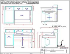 an image of kitchen layouts and measurements for the cabinets, counter tops, and drawers