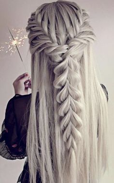 Long White Hair, Day Hairstyles, Cute Braided Hairstyles, Best Wedding Hairstyles, Braided Hairstyles Updo, Trending Hairstyles, Braids For Long Hair, Box Braids Hairstyles, Grunge Hair