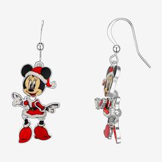 Included: 1 Pair of EarringsCharacter: Minnie MouseEarring Back: Fish HookMetal Color: Silver ToneEarring Length: 25.4mmEarring Width: 15.9mmCare: Wipe CleanEarrings Type: Wire EarringsEarrings Style: Drop EarringsMetal: AlloyCountry of Origin: Imported Minnie Mouse Earrings, Disney Classics, Earrings Drop, Classic Disney, Earrings Color, Jewellery And Watches, Minnie Mouse, Silver Tone, Women Jewelry