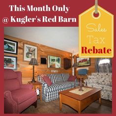 this month only rugger's red barn sales tax rebate is on sale