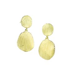 Barbara Heinrich 18k Yellow Gold Double Petal Earrings | Quadrum Gallery Elegant Gold Petal-shaped Earrings, Elegant Gold Petal Earrings, Yellow Gold Leaf-shaped Earrings For Pierced Ears, Yellow Gold Leaf Earrings, Elegant Gold Plated Leaf Earrings, Elegant 22k Gold Yellow Earrings, Elegant Yellow Gold Petal-shaped Jewelry, Elegant Petal-shaped Yellow Gold Jewelry, Elegant Hammered 22k Gold Earrings