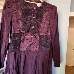 Miss Dorby Vintage Dress Size Petite Color Burgundy /Mahogany Pre-Owned Condition Never Worn Purple Long Sleeve Patchwork Dress, Long Sleeve Purple Patchwork Dress, Vintage Purple Dress For Fall, Vintage Purple Fall Dresses, Purple Vintage Dress For Fall, Vintage Dress, Color Purple, Vintage Dresses, Ballet