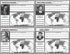 Early Explorer / Exploration Research Cards (Interactive N 8th Grade History, Teaching Us History, Early Explorers, Social Studies Notebook, American History Lessons, 6th Grade Social Studies, European Explorers, 5th Grade Social Studies, Homeschool Geography