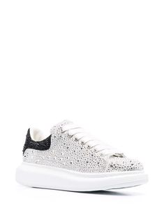 100% Goatskin Alexander Mcqueen White, Alexander Mcqueen Sneakers, Mcqueen Sneakers, Sneaker Wedge, Dolce & Gabbana, Manolo Blahnik, Sneakers White, Leather Sneakers, High Heel Shoes