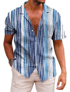 PRICES MAY VARY. Versatile Occasions: men summer shirts are the perfect casual attire for beach vacations, summer gatherings, and leisurely travels. Whether you're have a party with friends or spending a relaxed weekend with family, the attention to detail in our shirts will not only make you feel comfortable but also ensure you look effortlessly stylish in any setting. Multiple Sizes: Our beach vacation essentials are in standard US sizes. Regardless of your body type, you can find a beach wear Vacation Essentials, Summer Gathering, Beach Gifts, Tropical Shirts, Beach Vacations, Men Summer, Summer Clothing, Mens Hawaiian Shirts, Vacation Beach