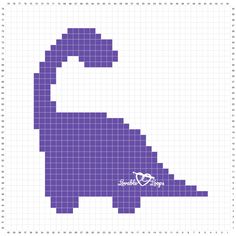 a pixellated image of a purple dinosaur