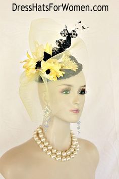 Special Occasion Hats, Sequin Flowers, Fascinator Hair, Statement Hat, Custom Made Hats, Preakness Stakes, Vintage Rhinestone Brooch, Wedding Fascinators, Kentucky Derby Hats