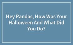 the words hey pandas, how was your halloween and what did you do?