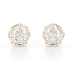 Prazana® Lab-Grown Diamonds 1.50ctw cushion cut white lab-grown diamond, 14k yellow gold stud earrings. Measure approximately 3/16"L x 3/16"W with push back backings. H-I color, SI clarity minimum. Yellow Gold Stud Earrings, Glamorous Jewelry, White Gold Studs, White Lab, Gold Stud Earrings, Gold Stud, Gold Studs, Gold Earrings Studs, Cushion Cut