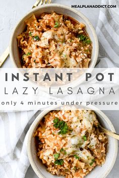 instant pot lazy lasagna is the only 4 minutes under pressure cooker