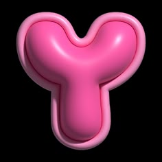 the letter y is pink and it appears to be made out of liquid or plastic