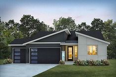 this is an artist's rendering of a two - bedroom, one - story home