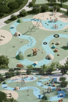 an artist's rendering of a playground in the park