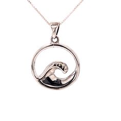 This breezy wave pendant enwrapped with a delicate silver circle is a lovely laid-back pendant perfect for any wave rider or sea lover. Add some carefree beachy vibes to your look while showing your love for those beautiful coasts and magnificent oceans with this charming wave pendant. Materials: .925 Sterling Silver Approximately 1" long and .75" wide Sterling Silver Pendant Jewelry For Beach, Minimalist Silver Jewelry For Beach, Minimalist Sterling Silver Jewelry For Beach, Adjustable Ocean-inspired Round Pendant Jewelry, Silver Coastal Jewelry For Beach, Coastal Style Silver Jewelry For Beach, Wavy Sterling Silver Beach Jewelry, Silver Coastal Jewelry Gift, Coastal Style Silver Jewelry For Gifts