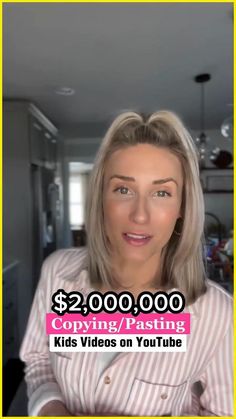 a woman with blonde hair is shown on the video call for $ 2, 000 passing kids videos on youtube