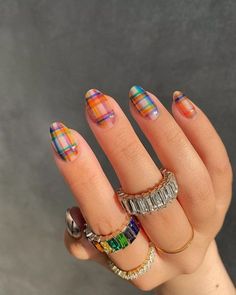 Get ready to hear tons of “Your nails!” French Manicure Long Nails, Nails And Rings, Nail Designs Pictures, Fall Nail Art Designs, Minimalist Nail Art, Plaid Nails, Fall Nail Art, Nail Designs Spring