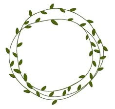 a circle with green leaves on it