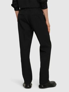 Width: 20cm Length: 112cm. Concealed front hook and zip closure. Belt loops. Two side pockets. Two back pockets. Model is wearing a size48 Pants Tailored, Clothing Pants, Wool Pants, Tailored Pants, Jil Sander, Men's Clothing, Mens Outfits, Wool, Pants