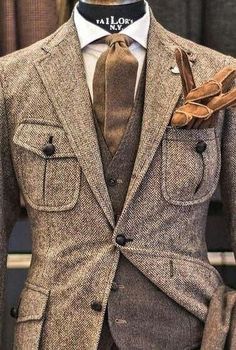 British Street Style, Mens Tweed Suit, Designer Suits For Men, Traje Casual