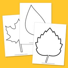 three leaf cut outs are shown on a yellow background