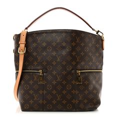 This is an authentic LOUIS VUITTON Monogram Melie. This chic hobo is finely crafted of classic Louis Vuitton monogram coated canvas. The bag features zipper pockets on either side, a vachetta leather top handle, optional shoulder strap, a vachetta luggage tag, and polished brass hardware. The top is open to a deep purplemicrofiber interior with patch pockets. Designer Monogram Canvas Bag With Zipper Pocket, Designer Monogram Canvas Bags With Zipper Closure, Everyday Bags With Zipper Closure In Monogram Canvas, Monogram Canvas Bags With Zipper Closure For Everyday Use, Everyday Monogram Canvas Bags With Zipper Closure, Designer Coated Canvas Bag With Zipper Pocket, Business Bags With Zipper In Monogram Canvas, Brown Monogram Canvas Bag With Zipper Pocket, Luxury Shoulder Bag In Signature Coated Canvas With Zipper