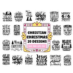 christian christmas svg bundle with 20 designs